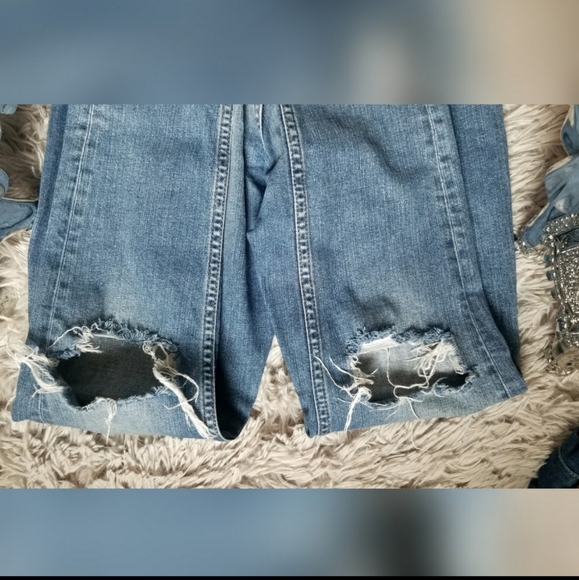 H&M high rise distressed skinny denim jeans - Picture 6 of 7